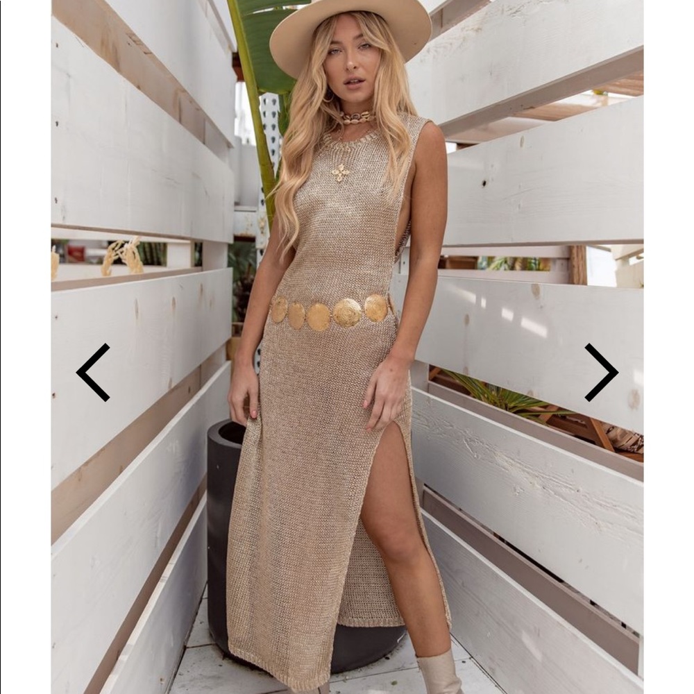 Brand new with tags gold mesh dress